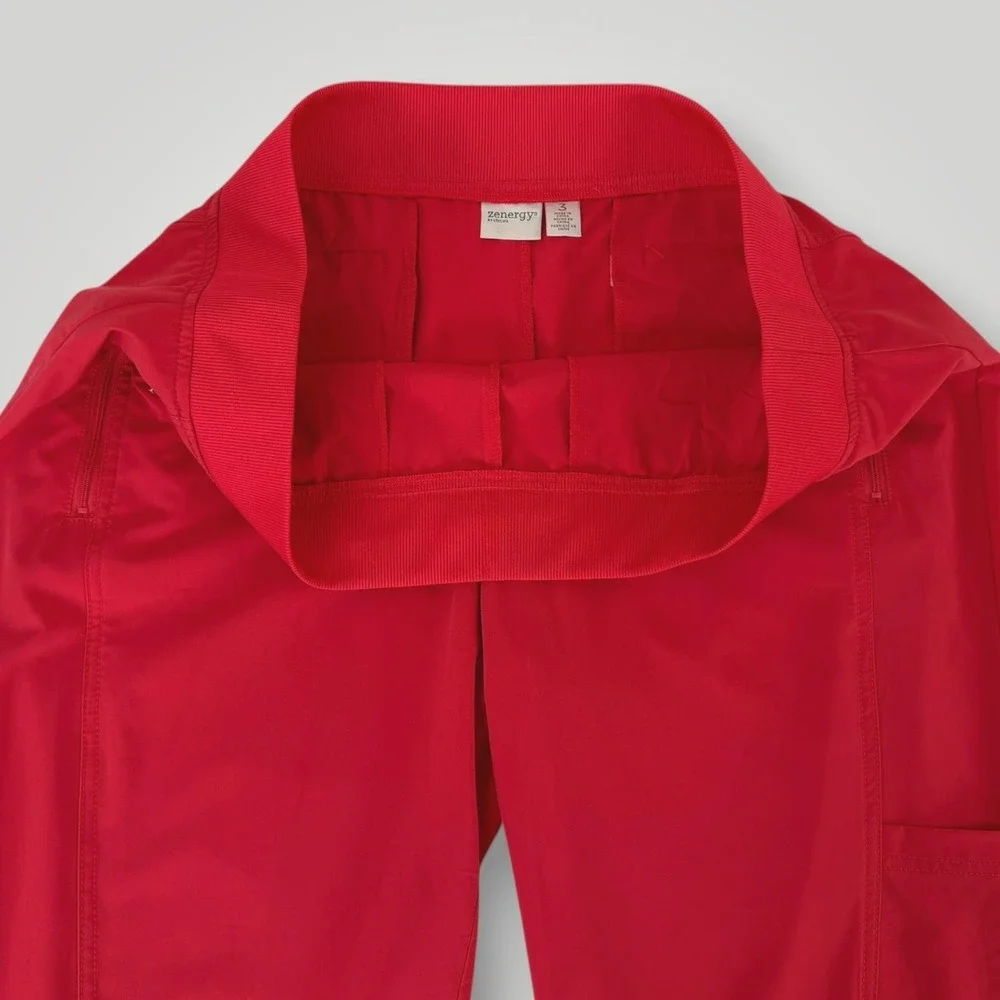 Zenergy Chico's 2 Piece Set Womens XL Red Studded Vest Capri Travel